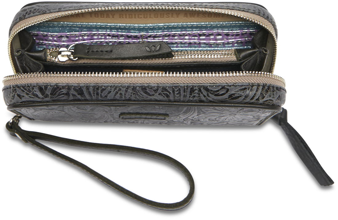 STEELY WRISTLET WALLET