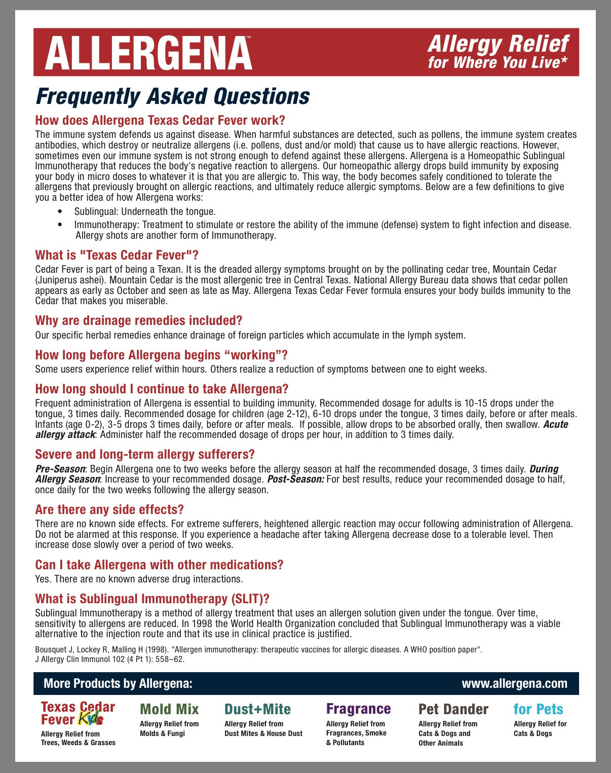 TEXAS CEDAR FEVER ALLERGY RELIEF