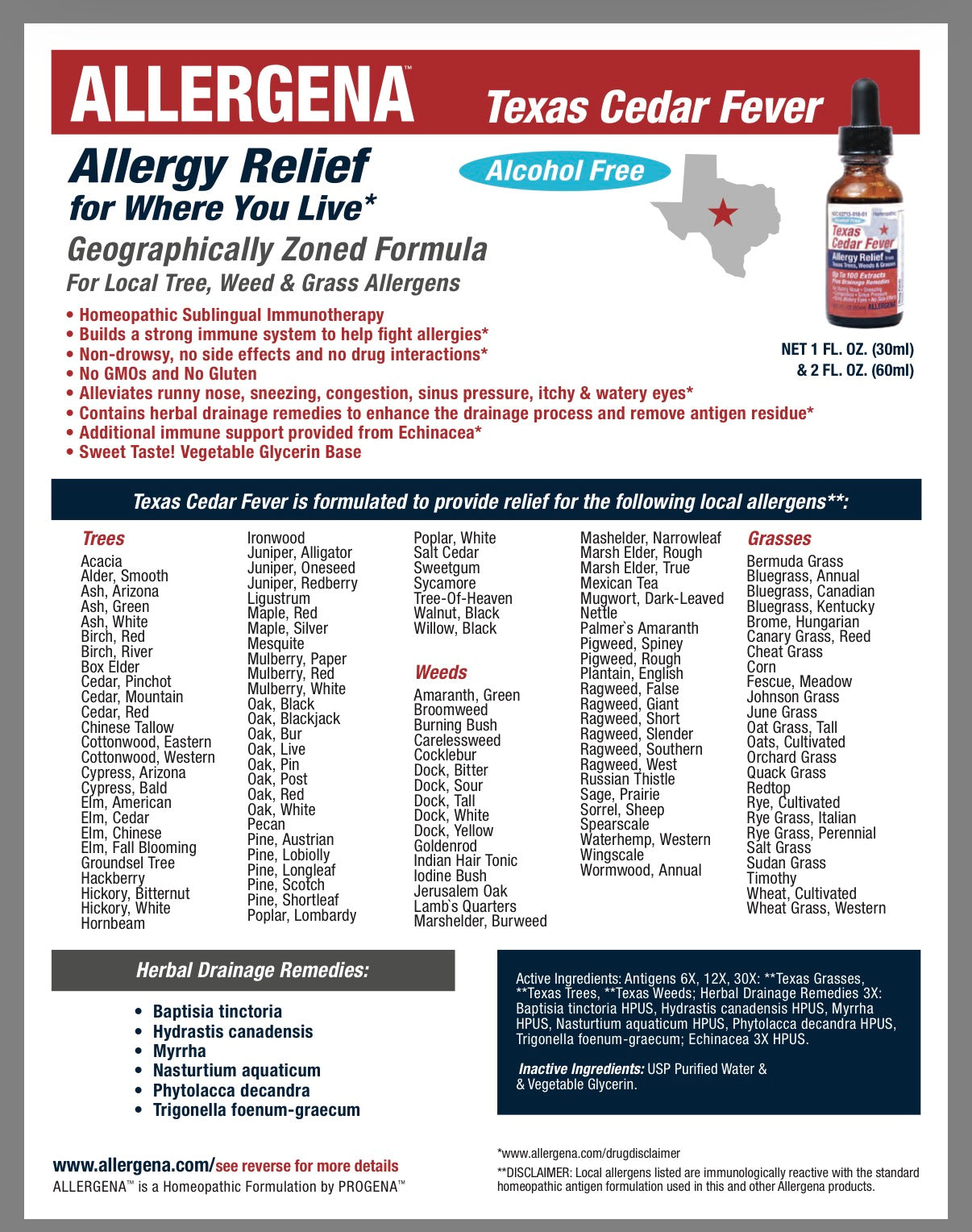 TEXAS CEDAR FEVER ALLERGY RELIEF